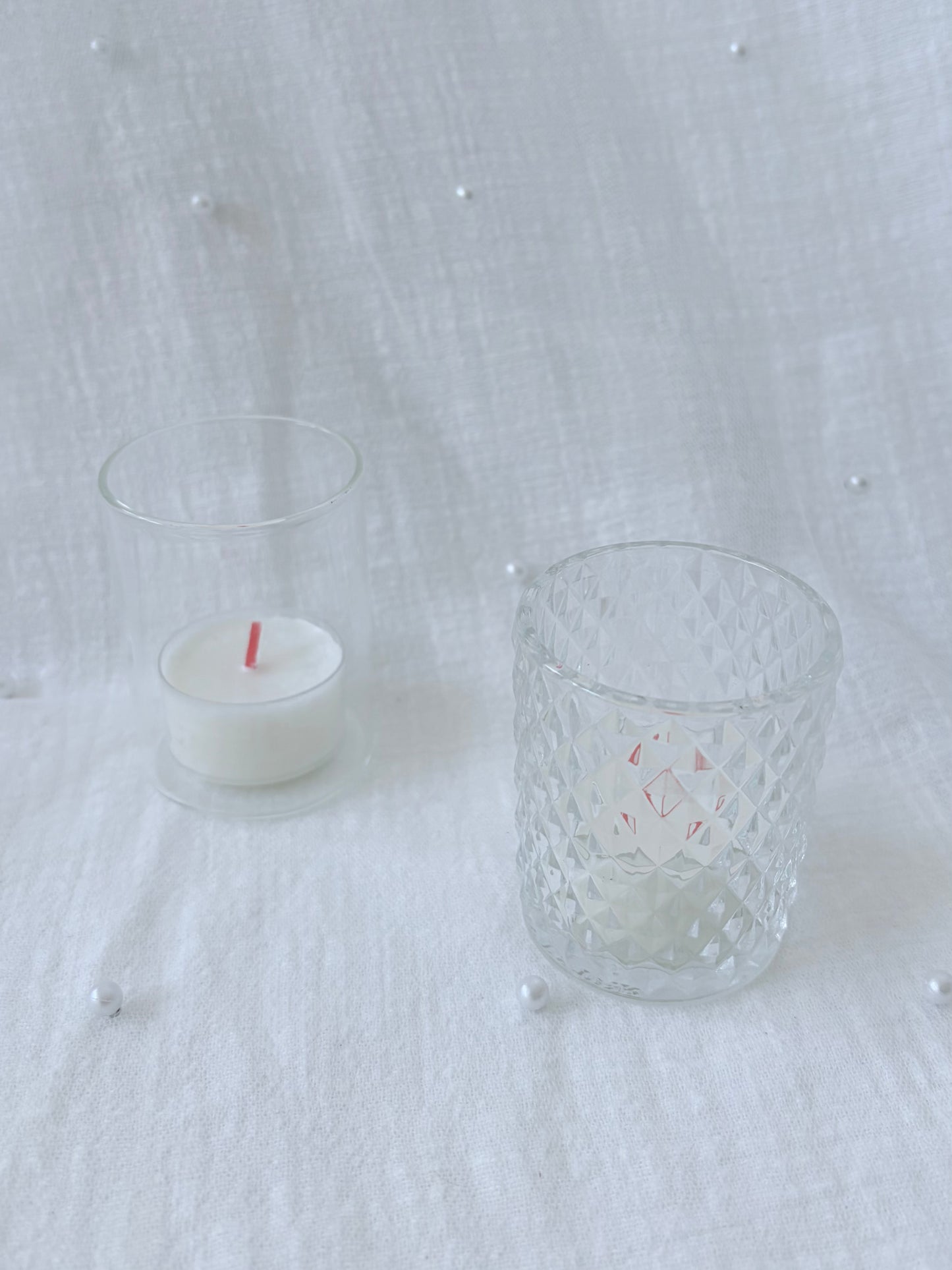 Teelicht transparent/geriffelt