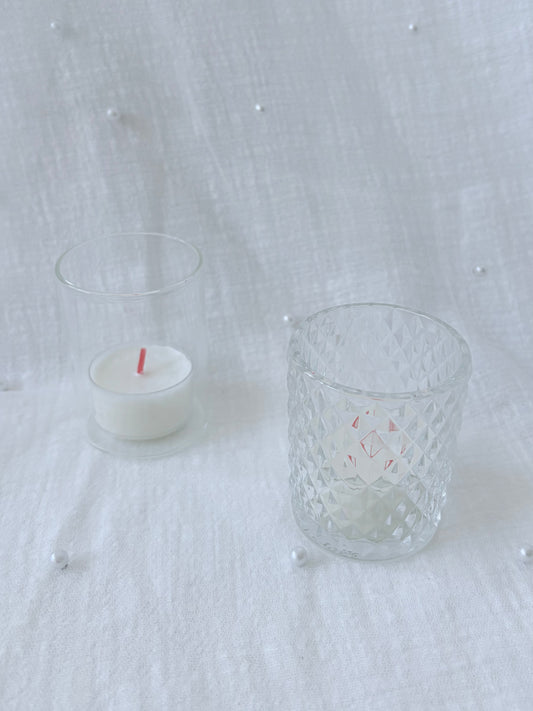 Teelicht transparent/geriffelt