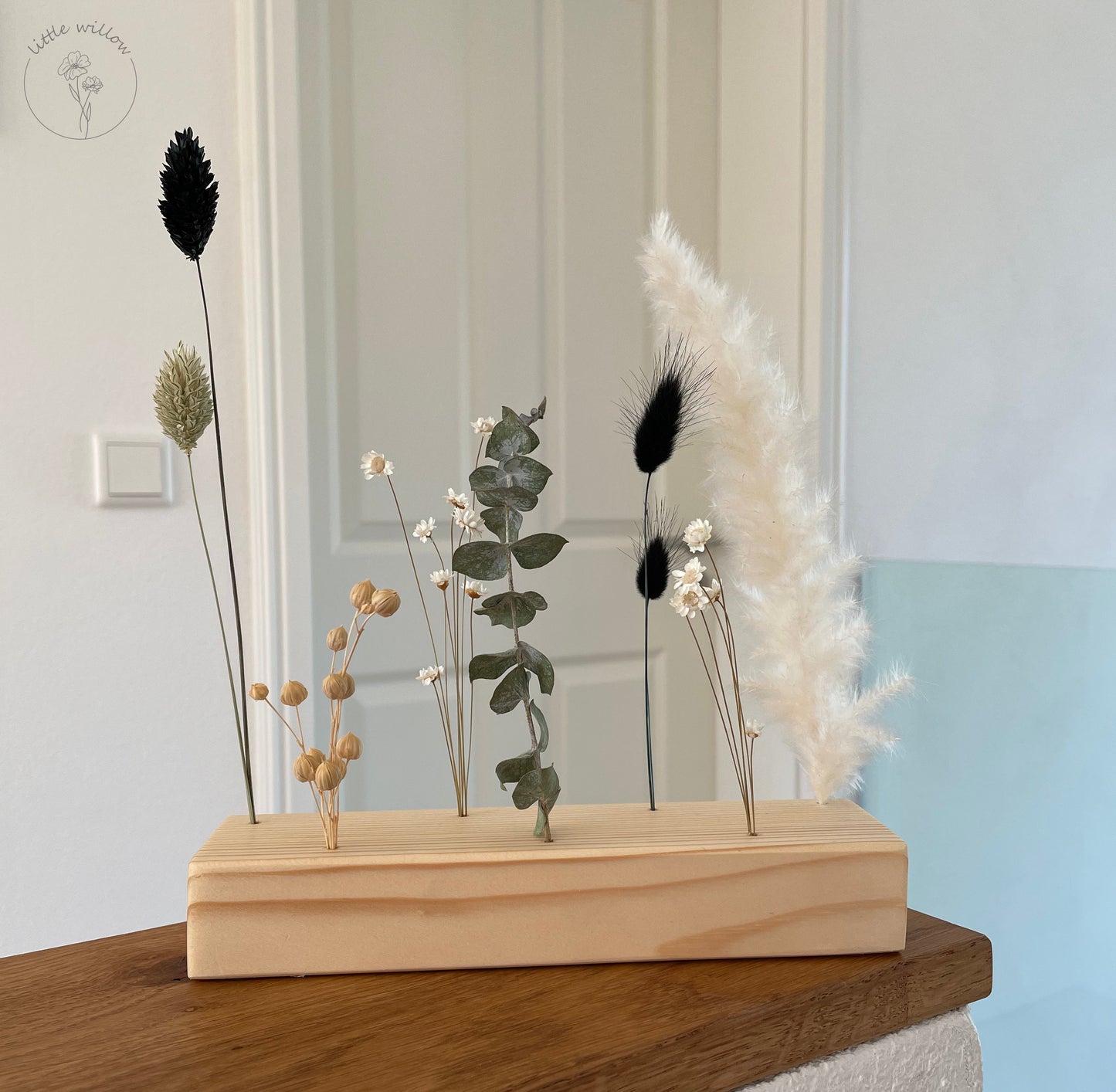 Blumenleiste "Harmony" | Flowerboard | Flowergram | Holzleiste mit Trockenblumen