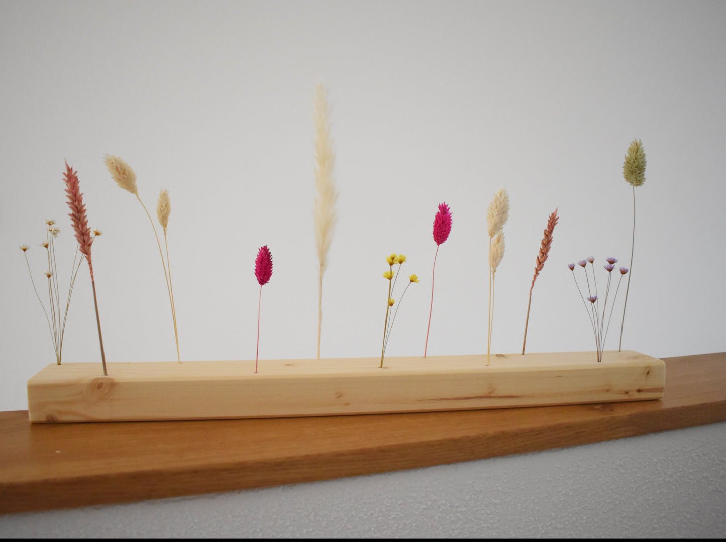Blumenleiste "Pure" | Flowerboard | Flowergram | Holzleiste mit Trockenblumen