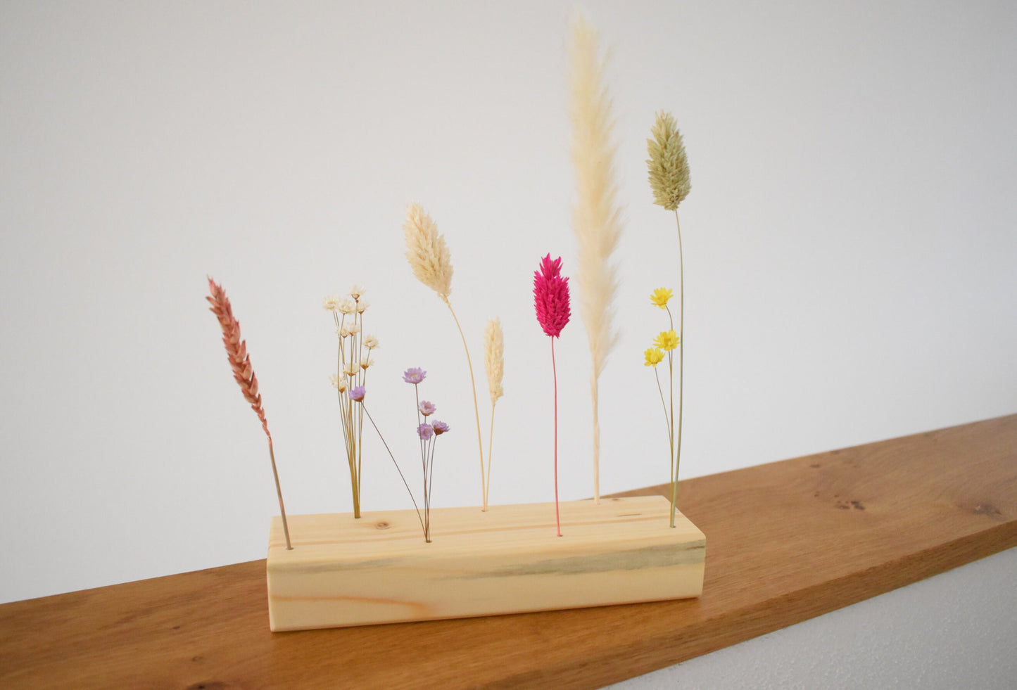 Blumenleiste "Pure" | Flowerboard | Flowergram | Holzleiste mit Trockenblumen